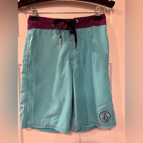 Volcom Pure Function Board Shorts Mens 26 Light Blue Swim Trunks Beach Ocean R12 - Picture 1 of 16